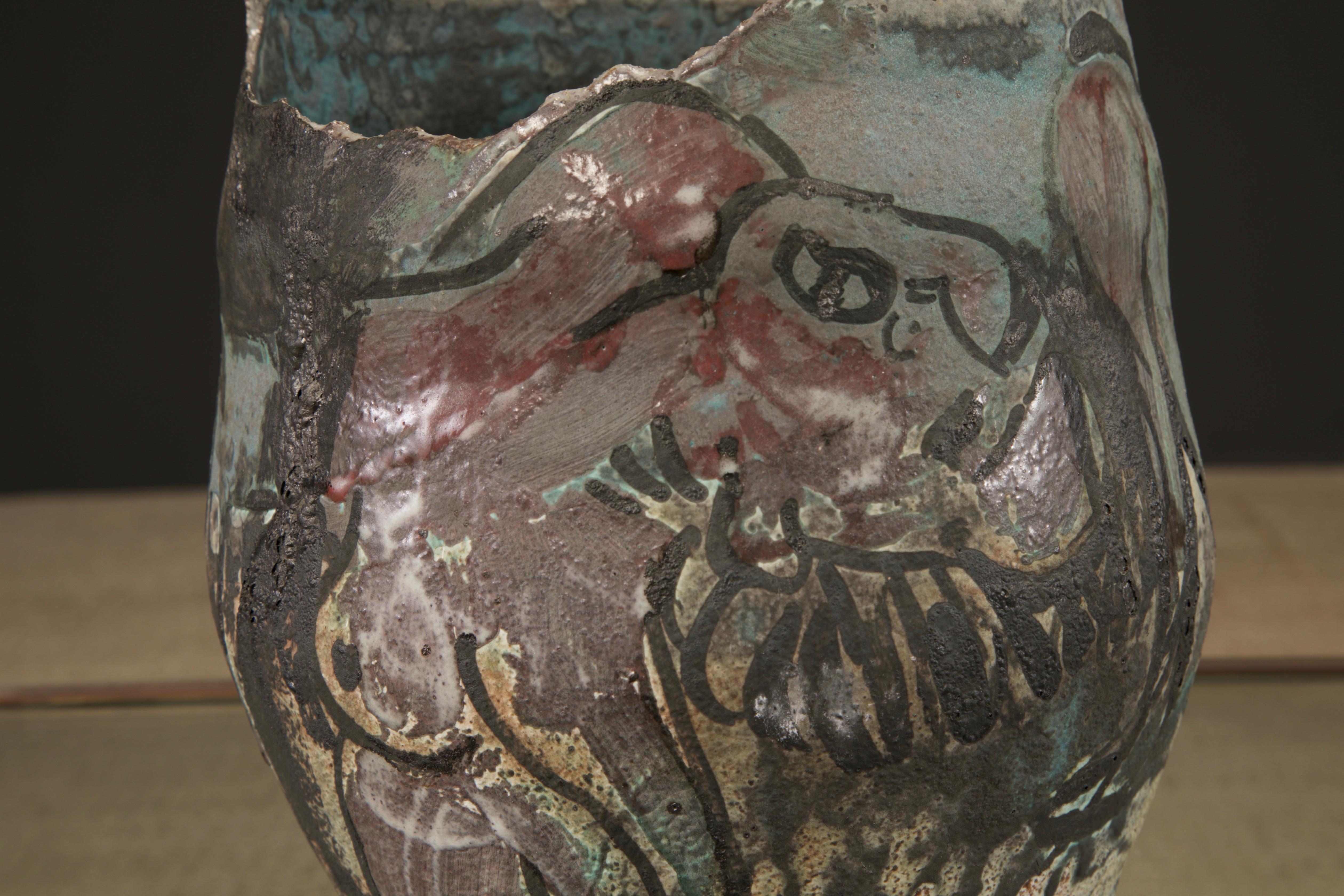 Roger Herman Vaso erotico in ceramica con bordo decostruito, firmato e datato 97'. in vendita 8