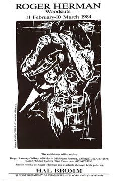 Roger Herman Woodcuts, Hal Bromm Gallery Poster