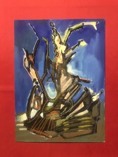 ROGER HERSON (1922-2008) PINTURA ABSTRACTA FRANCESA DEL SIGLO XX FIRMADA - PINTOR DE ROUEN