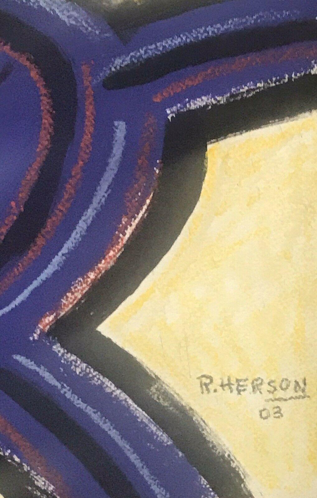 ROGER HERSON (1922-2008) SIGNED FRENCH ABSTRACT PAINTING - FIGURATIVE STUDY For Sale 1
