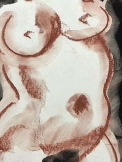 ROGER HERSON (1922-2008) SIGNED FRENCH ABSTRACT PAINTING - NUDE LADY-Modell