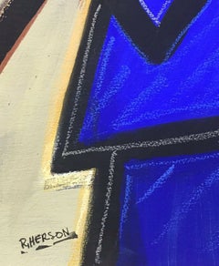 ROGER HERSON (1922-2008) SIGNED FRENCH CUBIST ABSTRACT PAINTING - ROUEN PAINTER