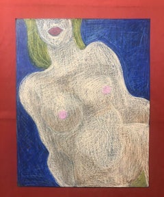 SIGNED FRENCH ABSTRACT NUDE PAINTING - ROUEN PAINTER