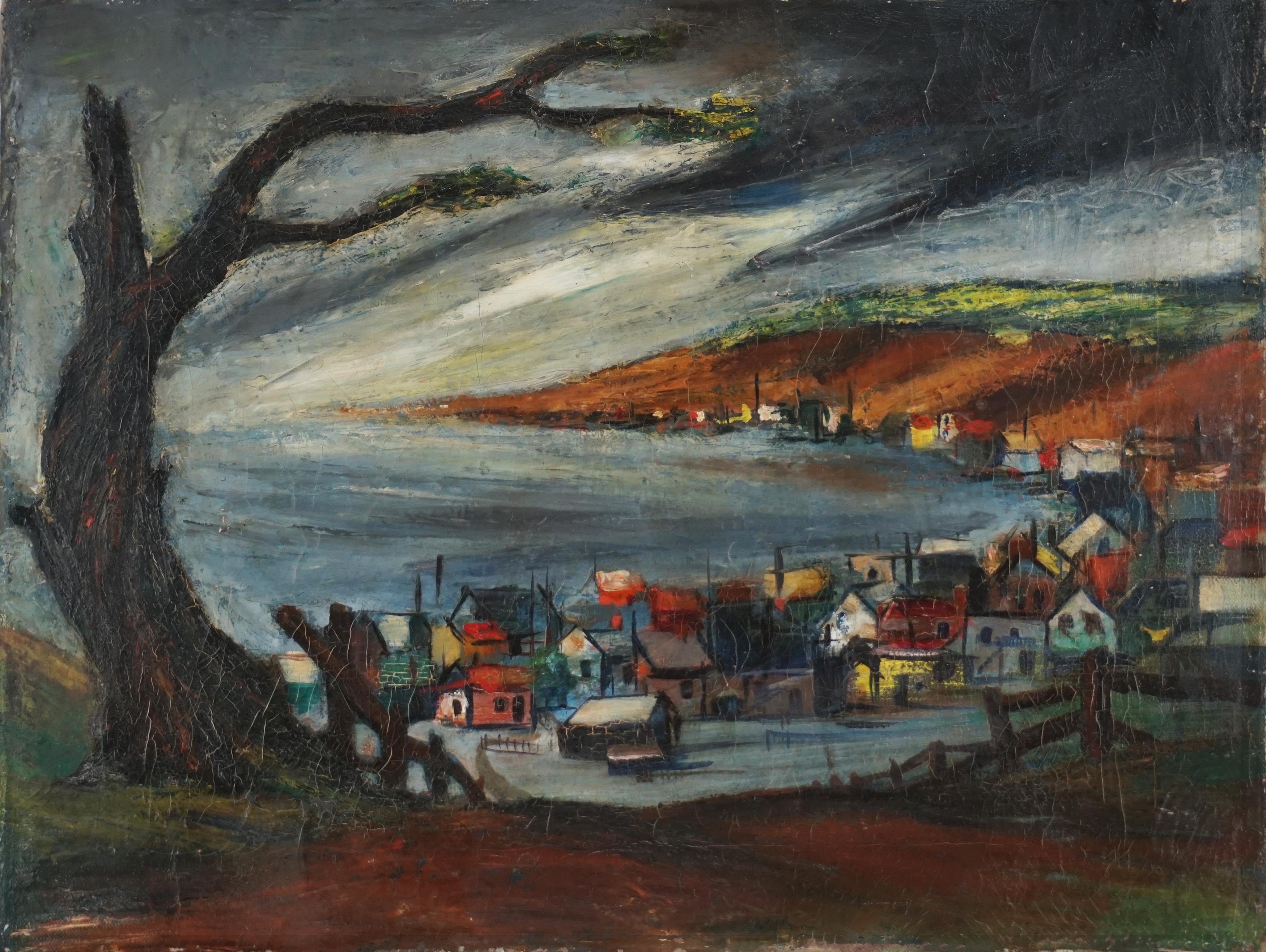 Roger Holt Landscape Painting - China Camp State Park Old Fishing Village - San Rafael California Original Oil