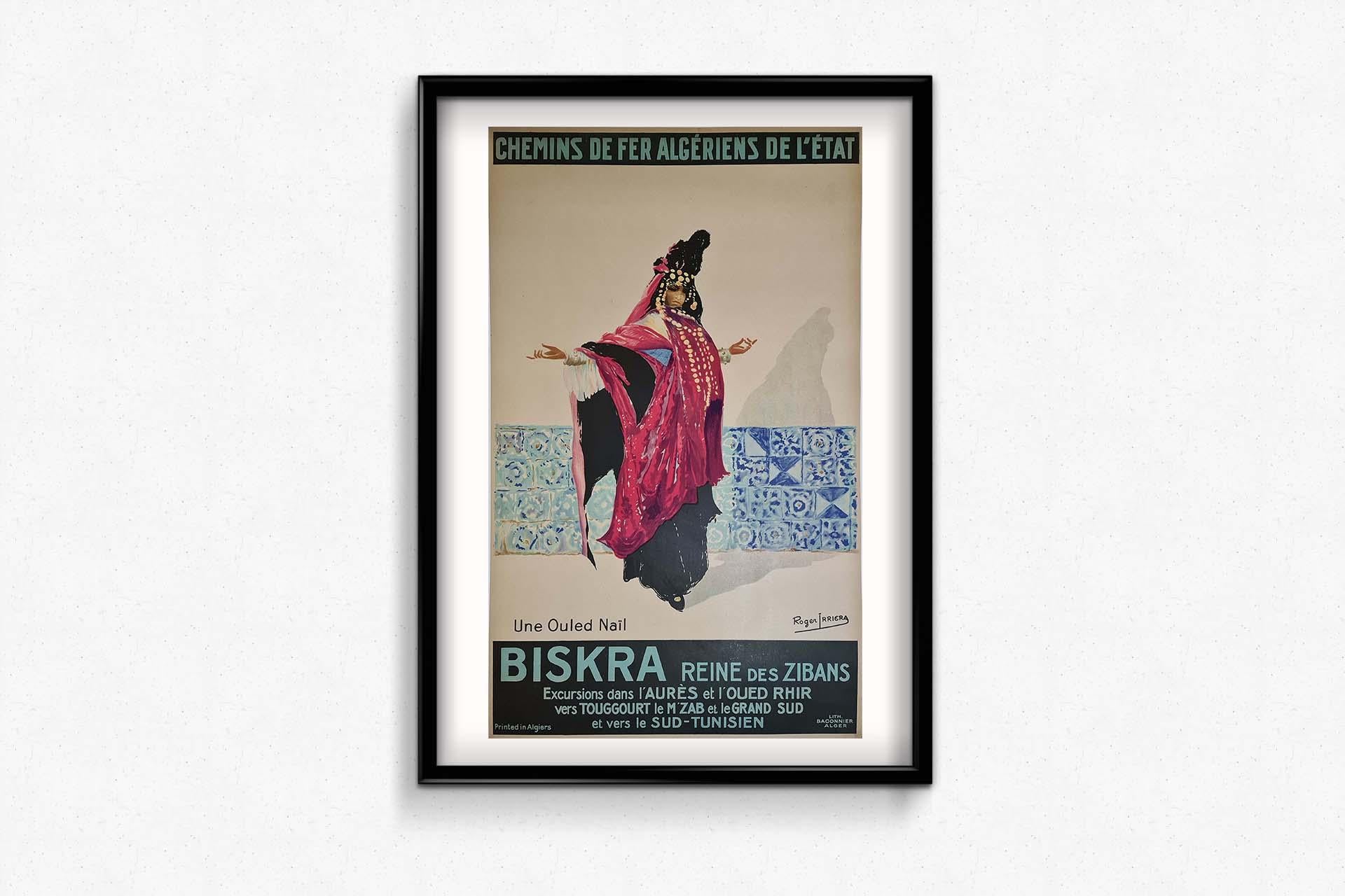 Roger Irriera's vintage travel poster for the Chemins de fer Algériens de l'État For Sale 3