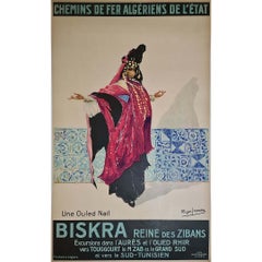 Roger Irriera's vintage travel poster for the Chemins de fer Algériens de l'État