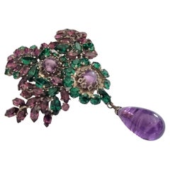 ROGER Jean Pierre, Magnificent old brooch, vintage from the 50s, High fashion