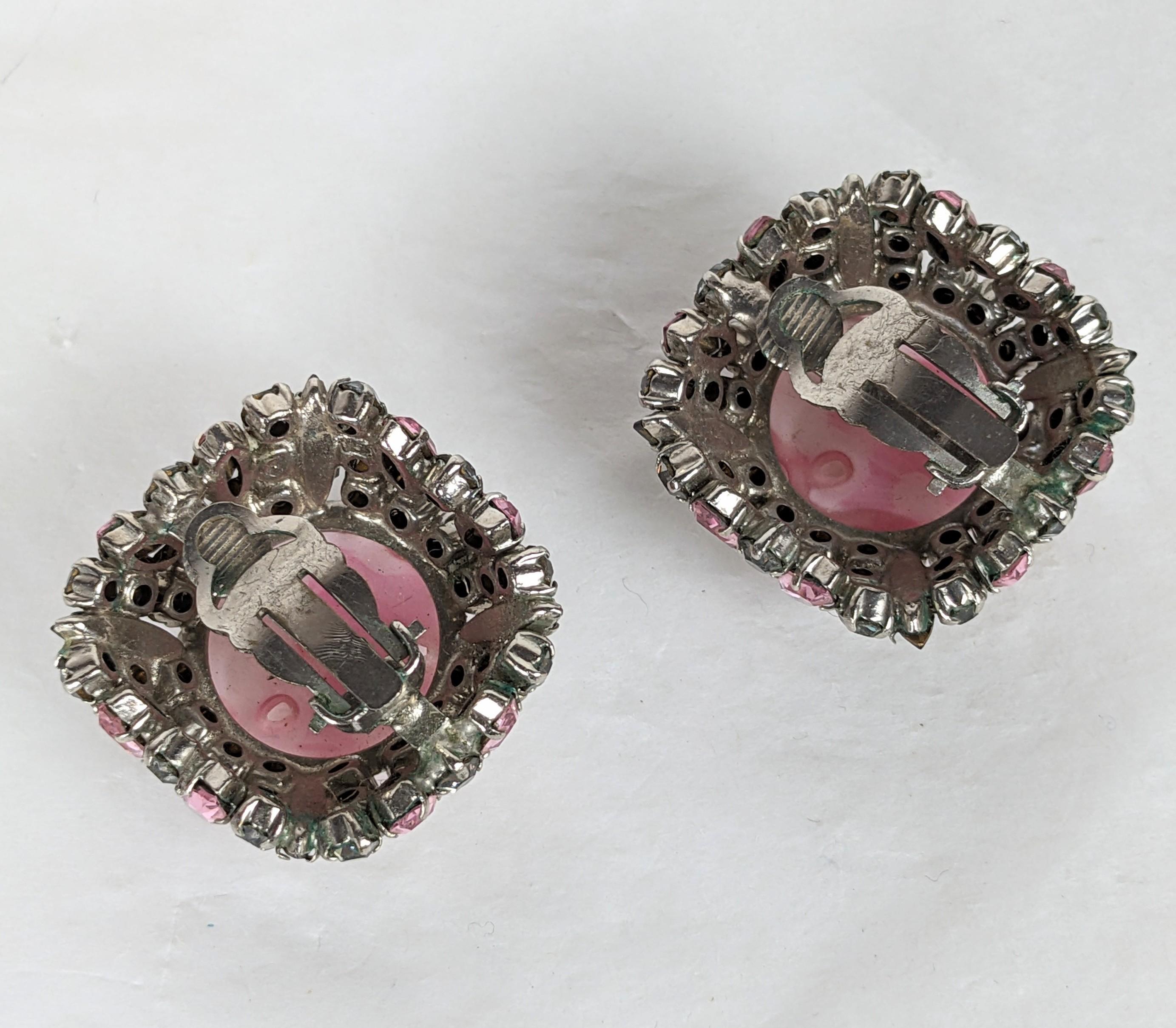 Artisan Roger Jean Pierre Molded Pate de Verre Earring For Sale