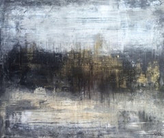 "1108 abstract gold city", Painting, Acrylic on Canvas