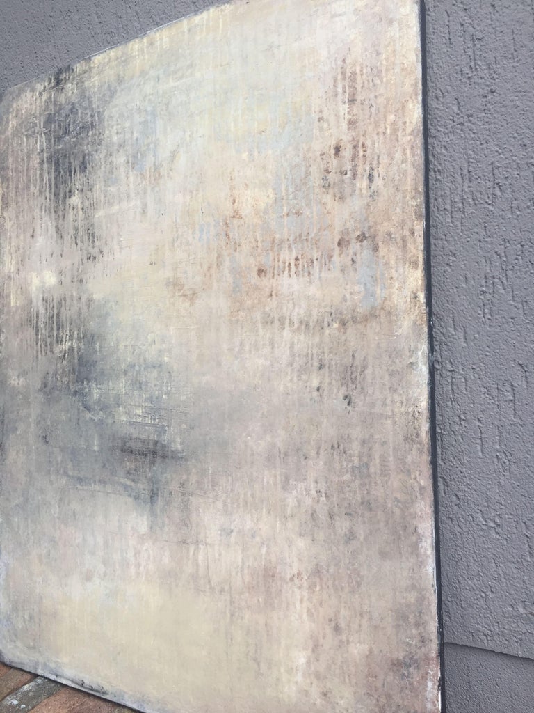 Roger König "1198 abstract beige/silver wall", Painting, Acrylic on