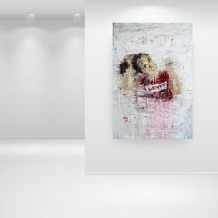 "1248 chica con camiseta roja" Abstracto, Pintura figurativa, Siglo XXI, Acrílico