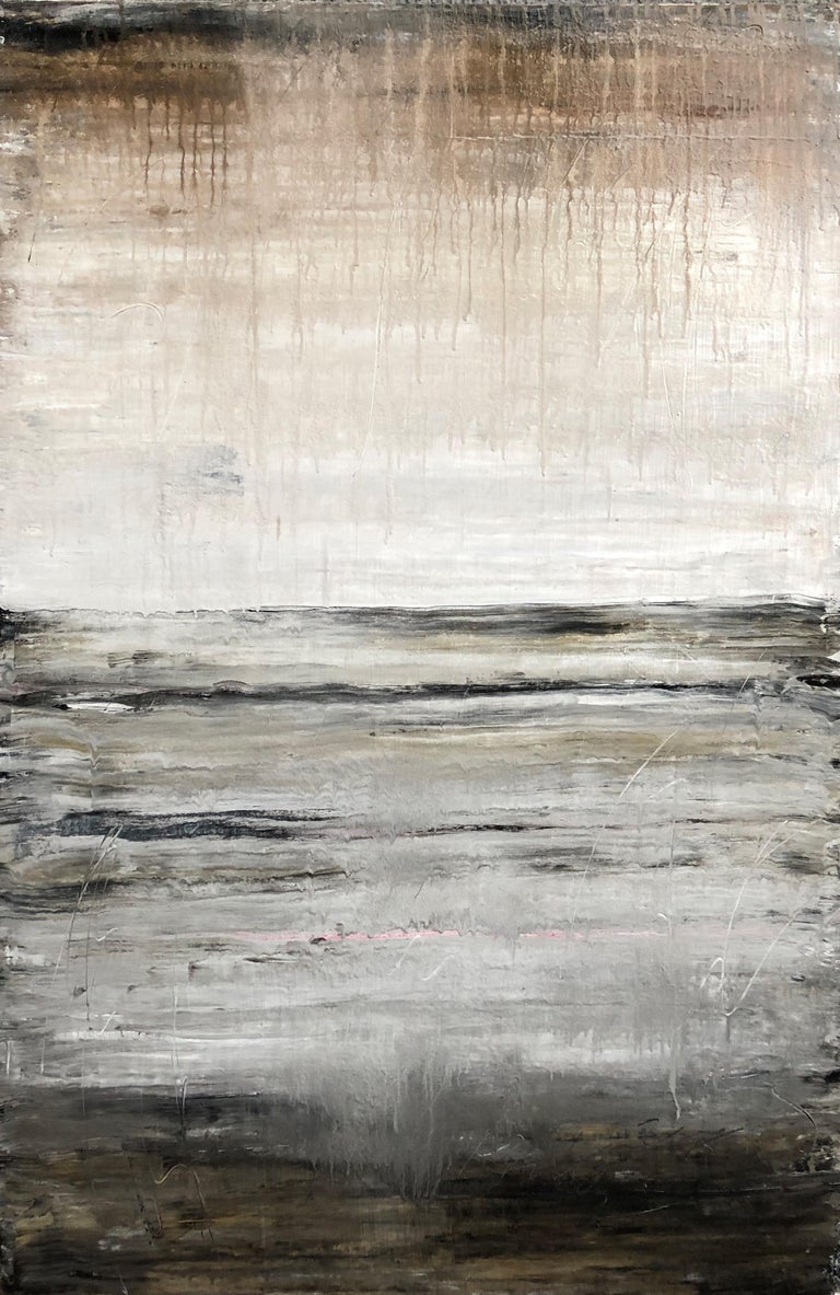 Roger König Abstract Painting - "1252 antique gold horizon", Abstract, Landscape Painting, 21st Century, Acrylic