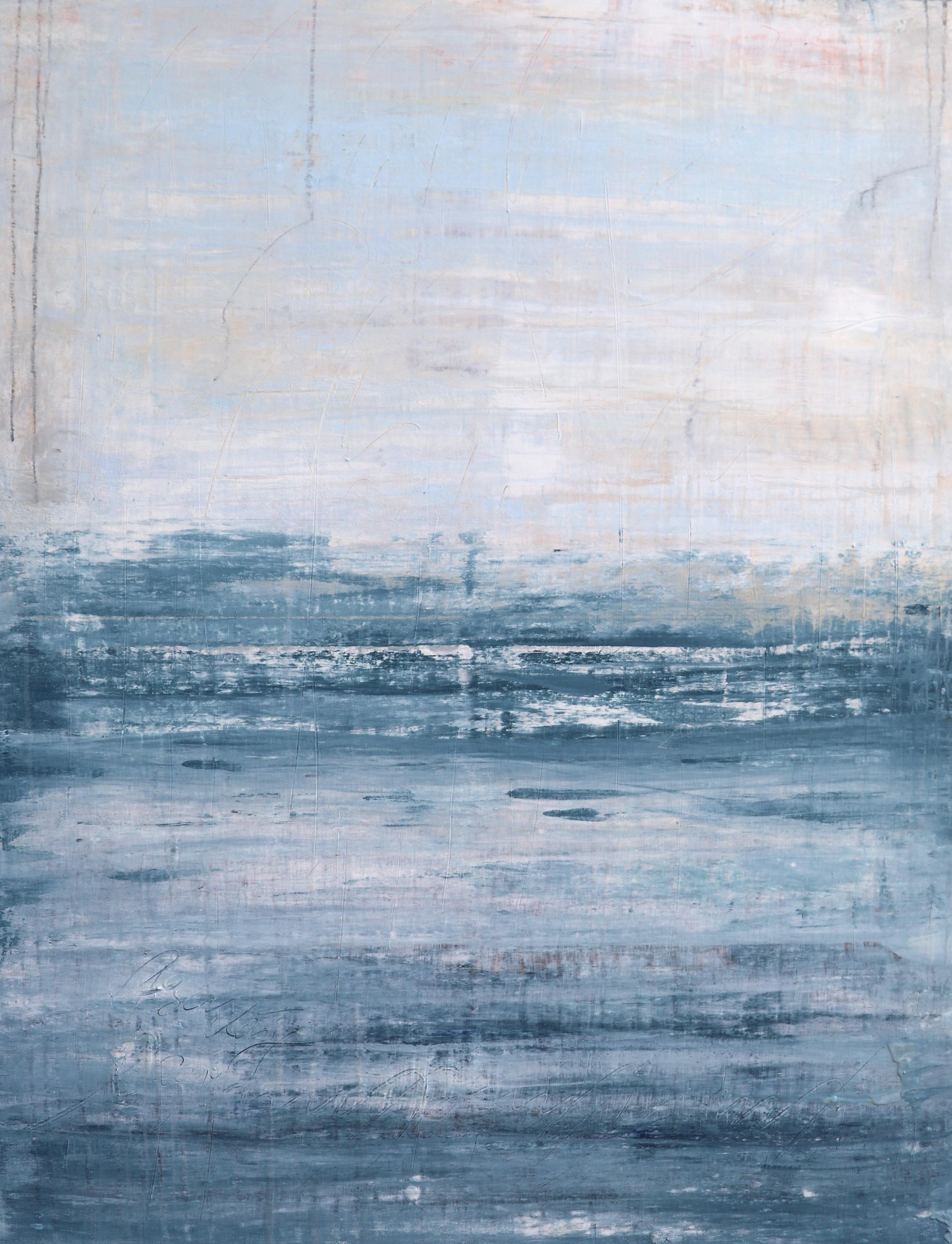 Landscape Painting de Roger König - "1282 Clearwater Beach" Pintura abstracta, Paisaje marino, Siglo XXI, Acrílico