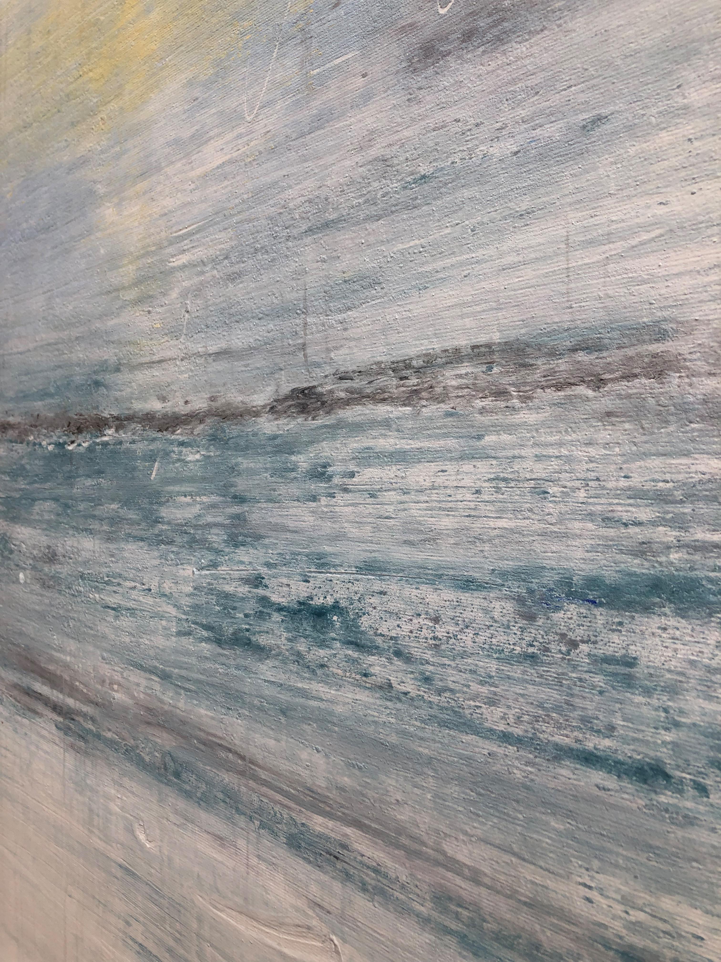 „1294 Hawaii Maui Beach“ Abstrakt, Meereslandschaft Gemälde, 21. Jahrhundert, Acryl (Grau), Landscape Painting, von Roger König