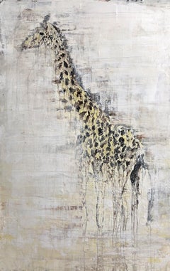 "1301 Abstract Giraffe"  - Abstract, Animal Painting, 21st Century, 