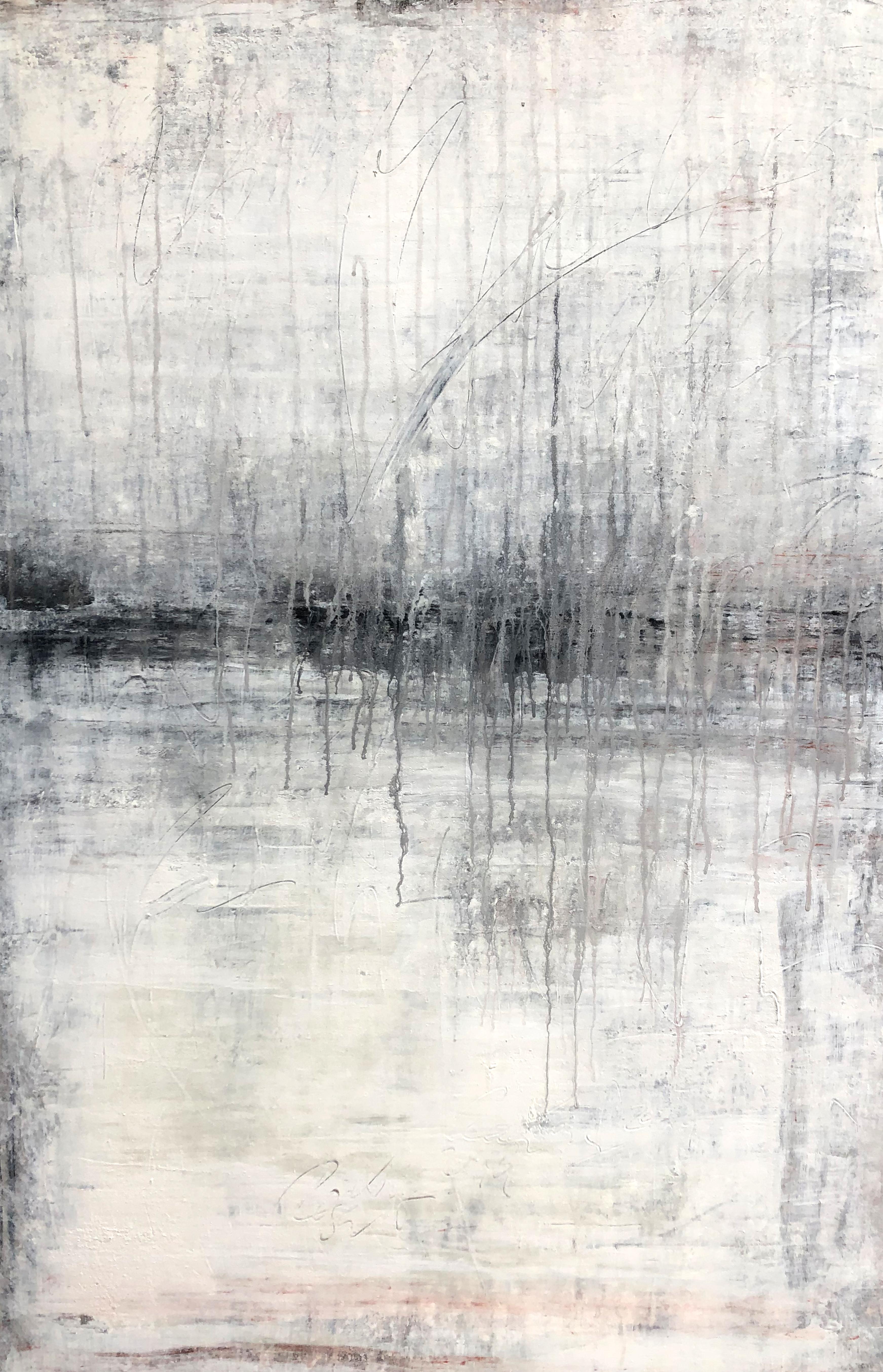 Roger König Abstract Painting - " Antique White Wall" No.1320, Abstract, Painting, 21st Century, Acrylic  