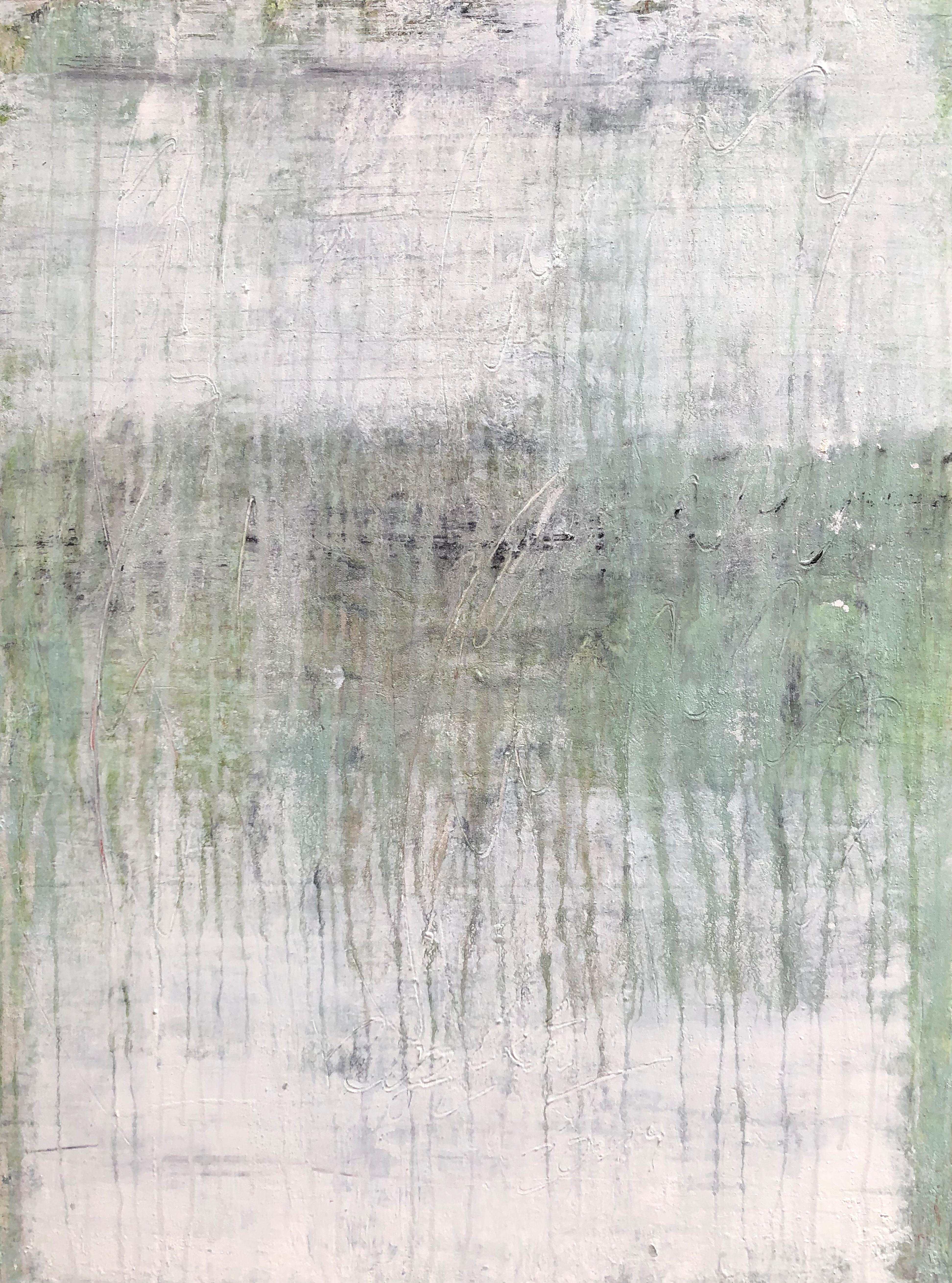 "1322 antique white/green " Astratto, Pittura, 21° secolo, Acrilico