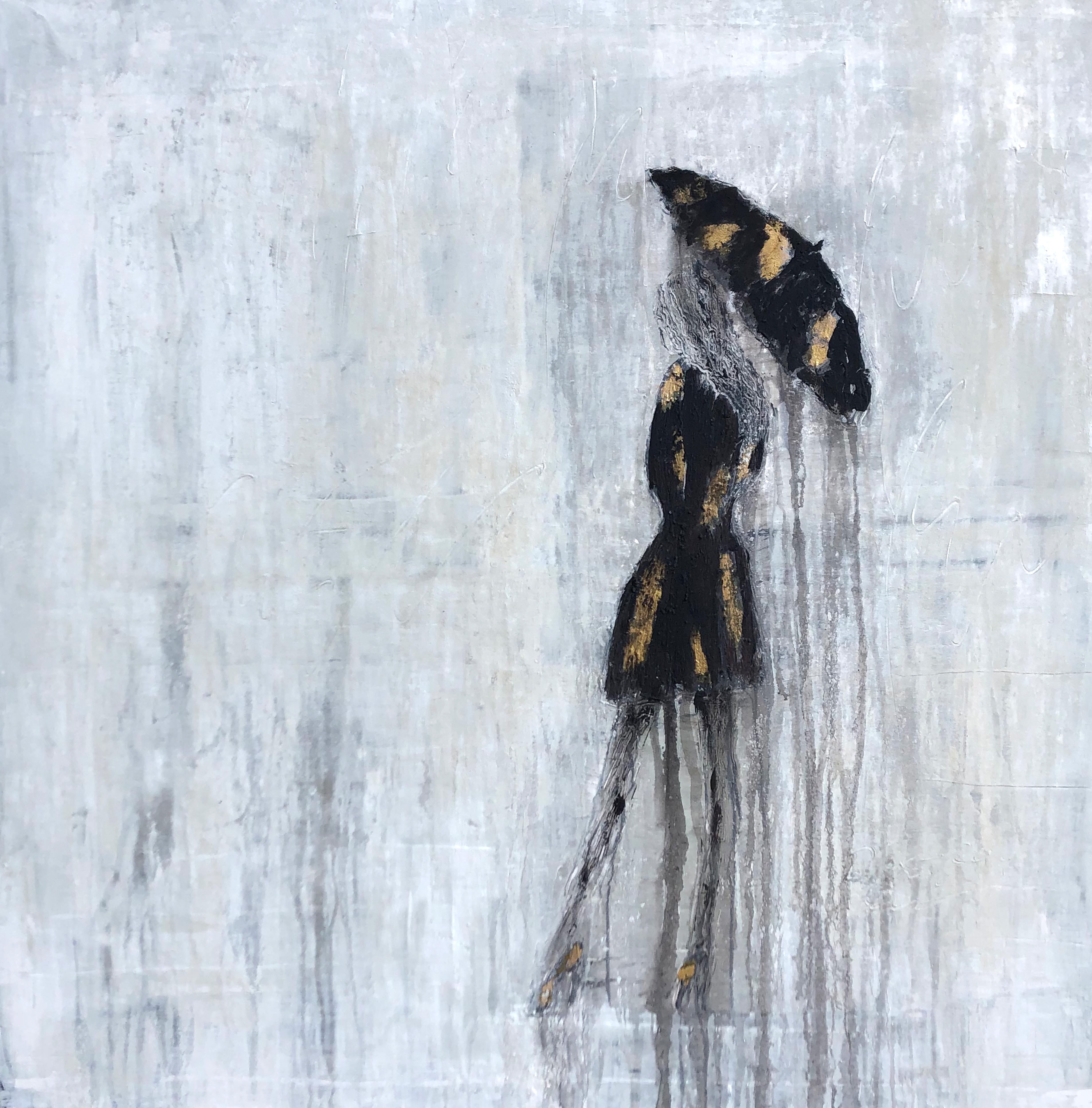 "1382 umbrella girl series" Abstract, Figurativ Painting, 21st Century, Acrylic