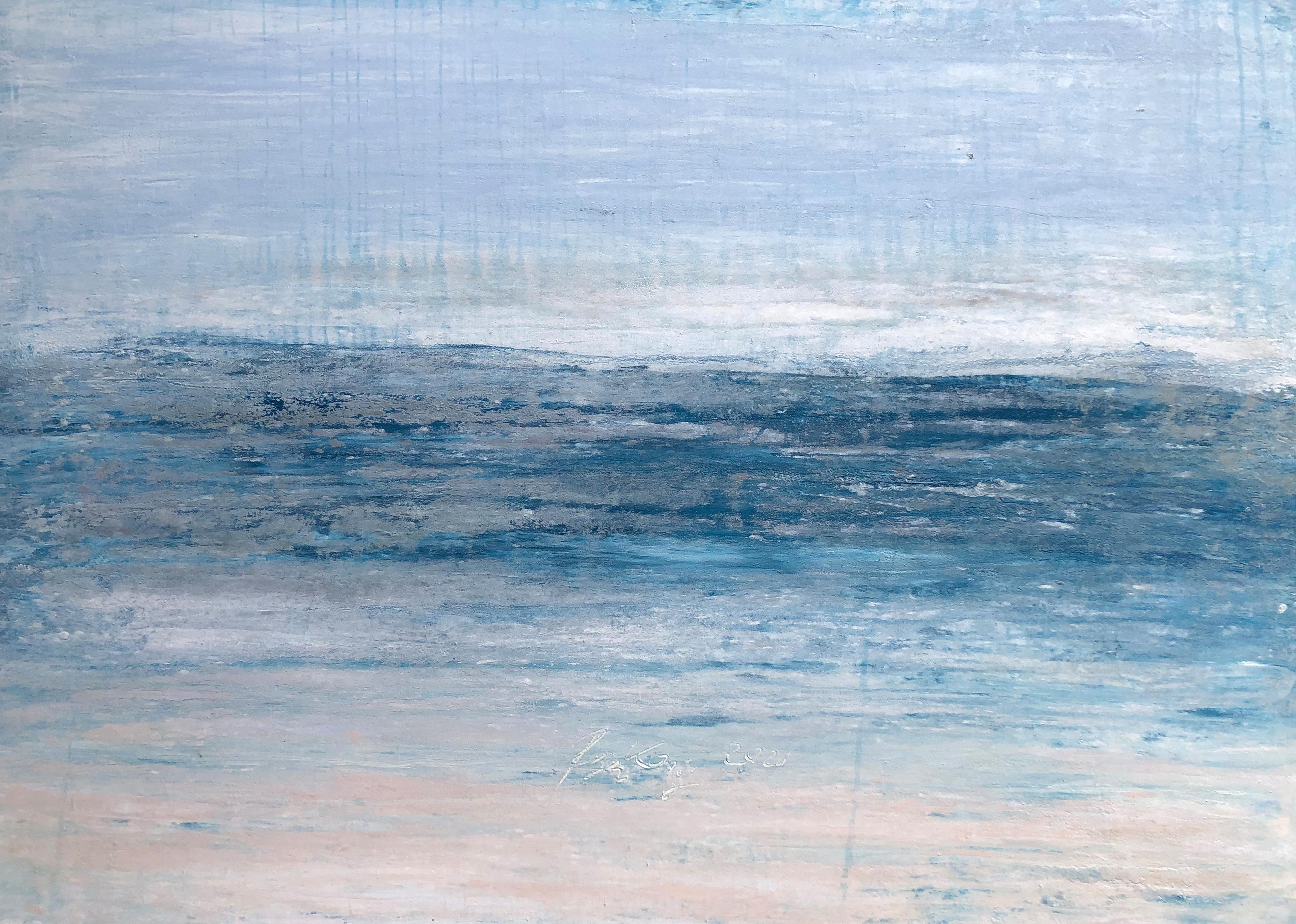 Roger König Landscape Painting - "1393 Hawaii Beach Series" Abstract, Seascape Painting, 21st Century, Acrylic