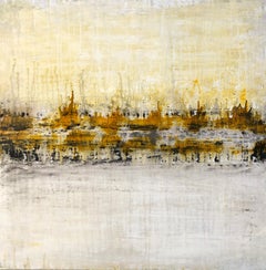 "1396 antique white /gold", Landscape, Abstract, Painting, 21st Century,