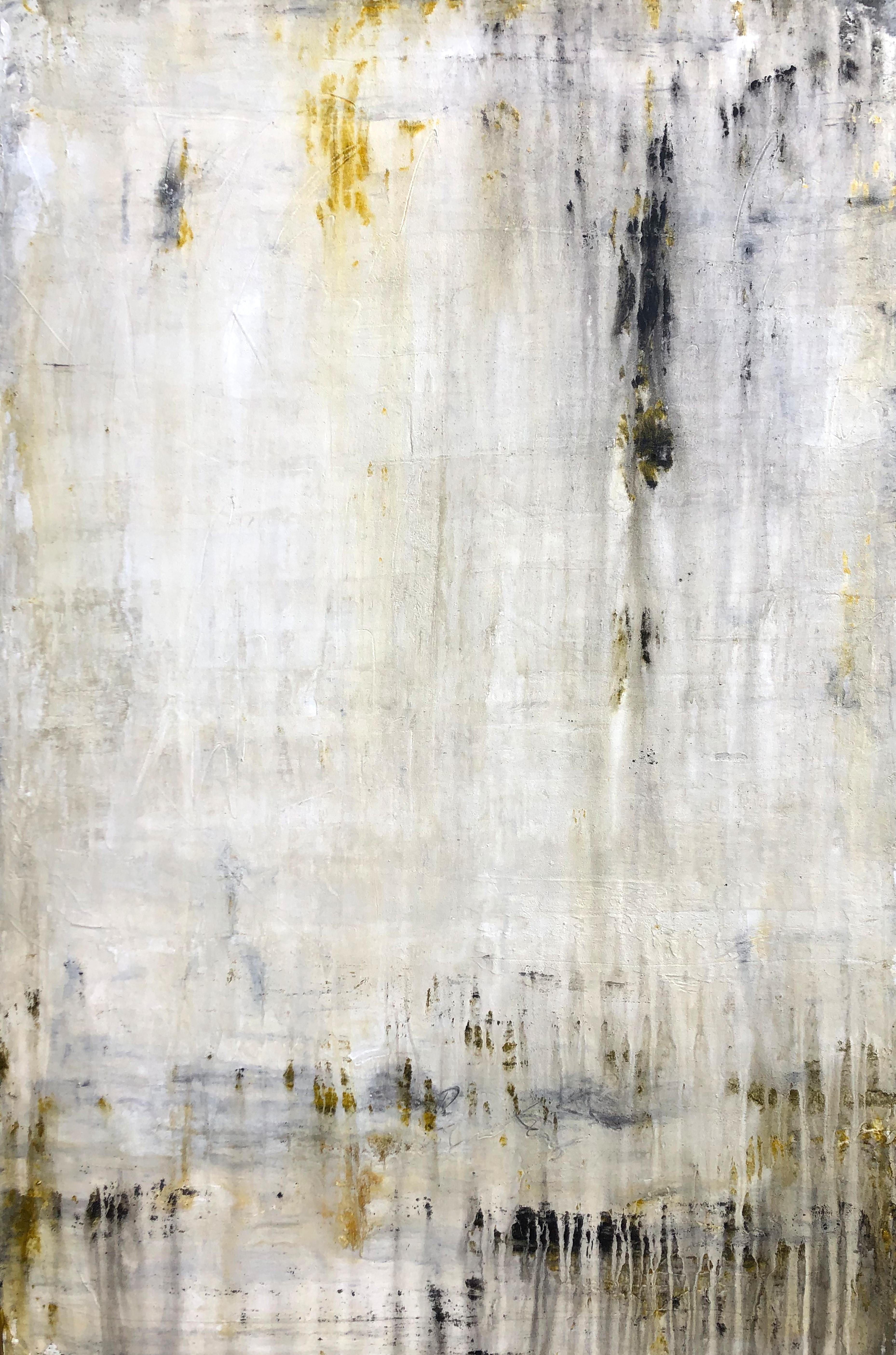 "1407 Muro d'oro antico" Pittura astratta, 21° secolo, Acrilico