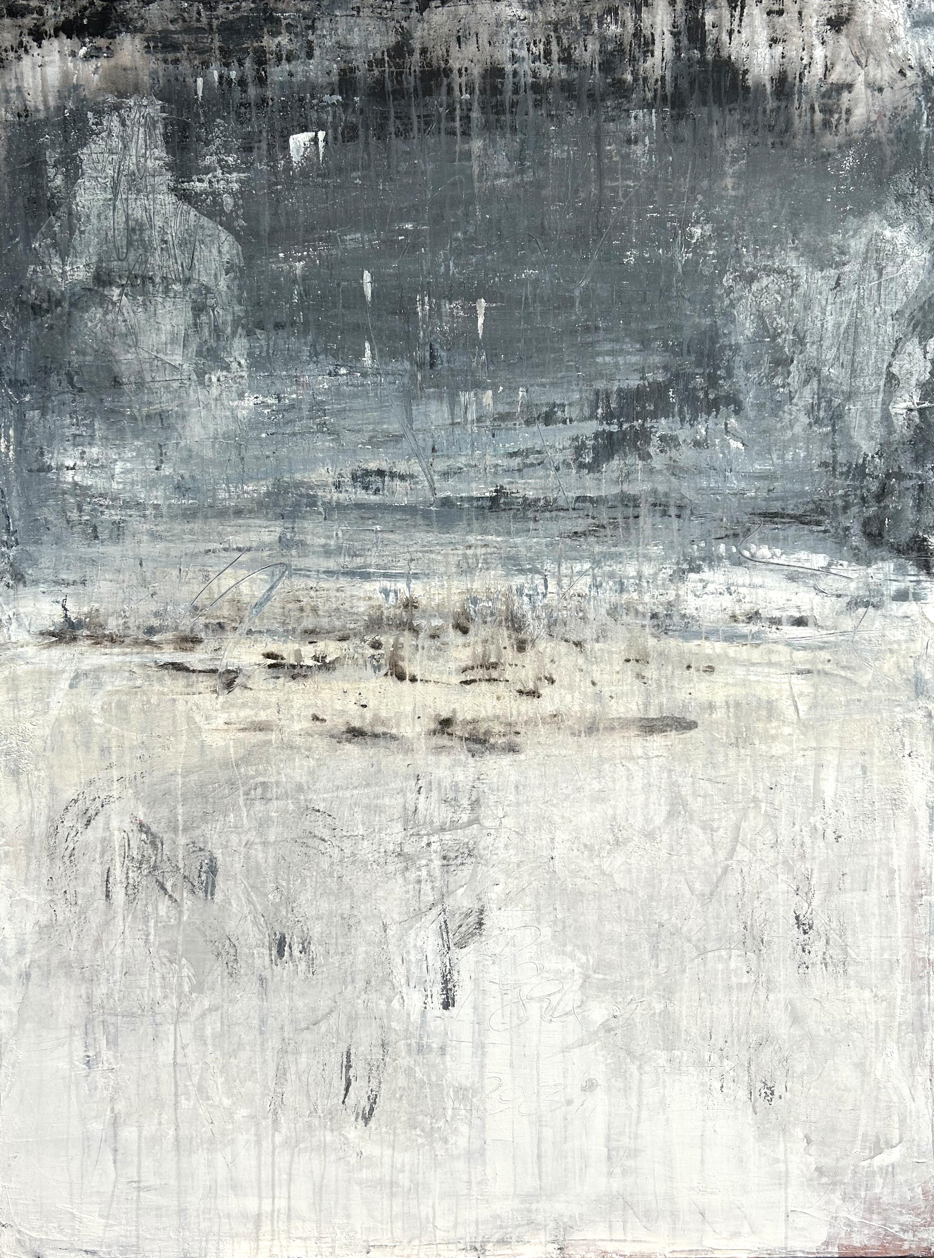 Roger König Figurative Painting - "Abstract Blue/White Exclusive", N7RE3, Abstract, 21st Century, Acrylic, Clay