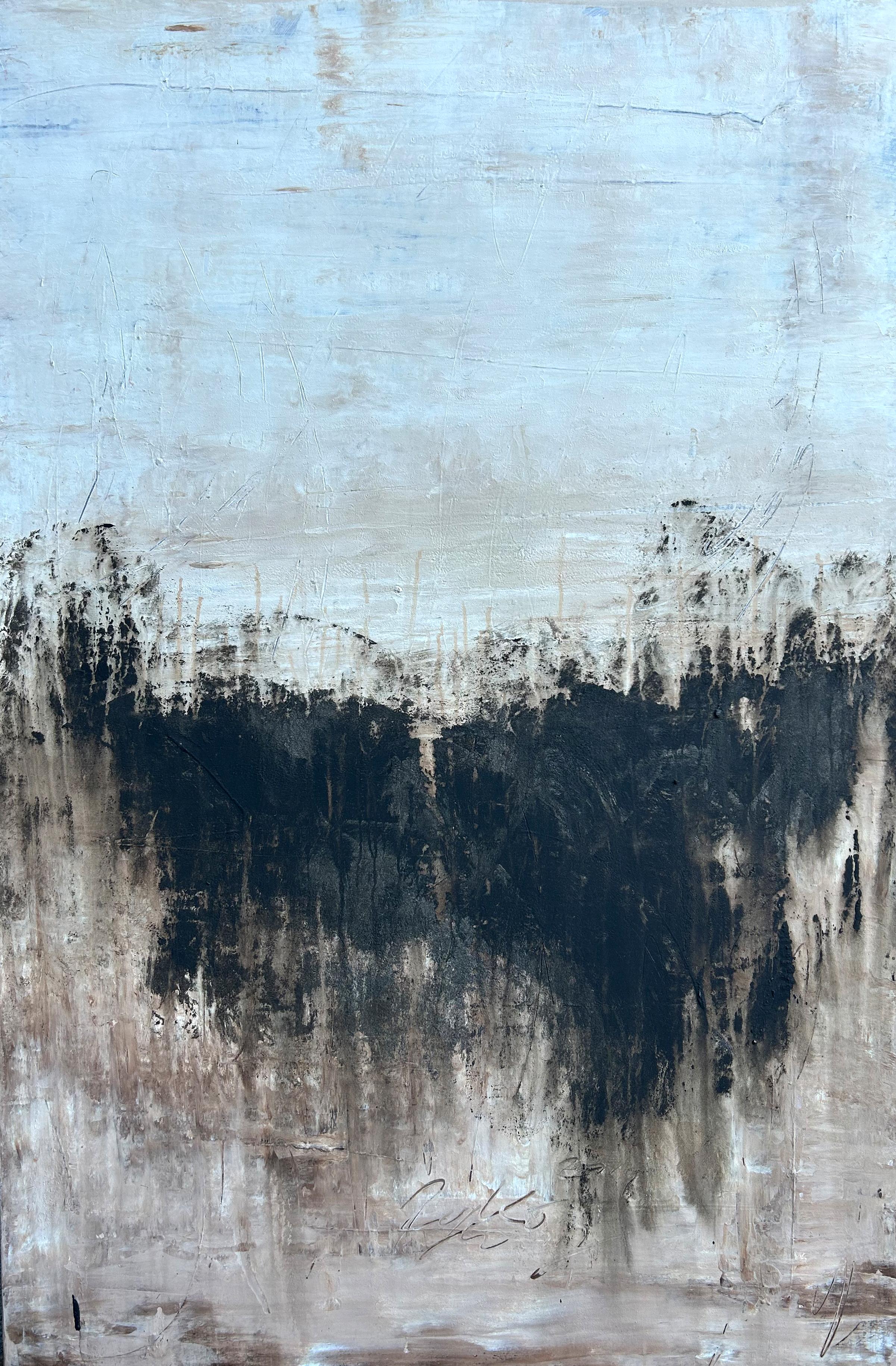 Roger König Landscape Painting - "Abstract Brown Elegance" P9UJ5, Abstract, Painting, 21st Century, Acrylic 