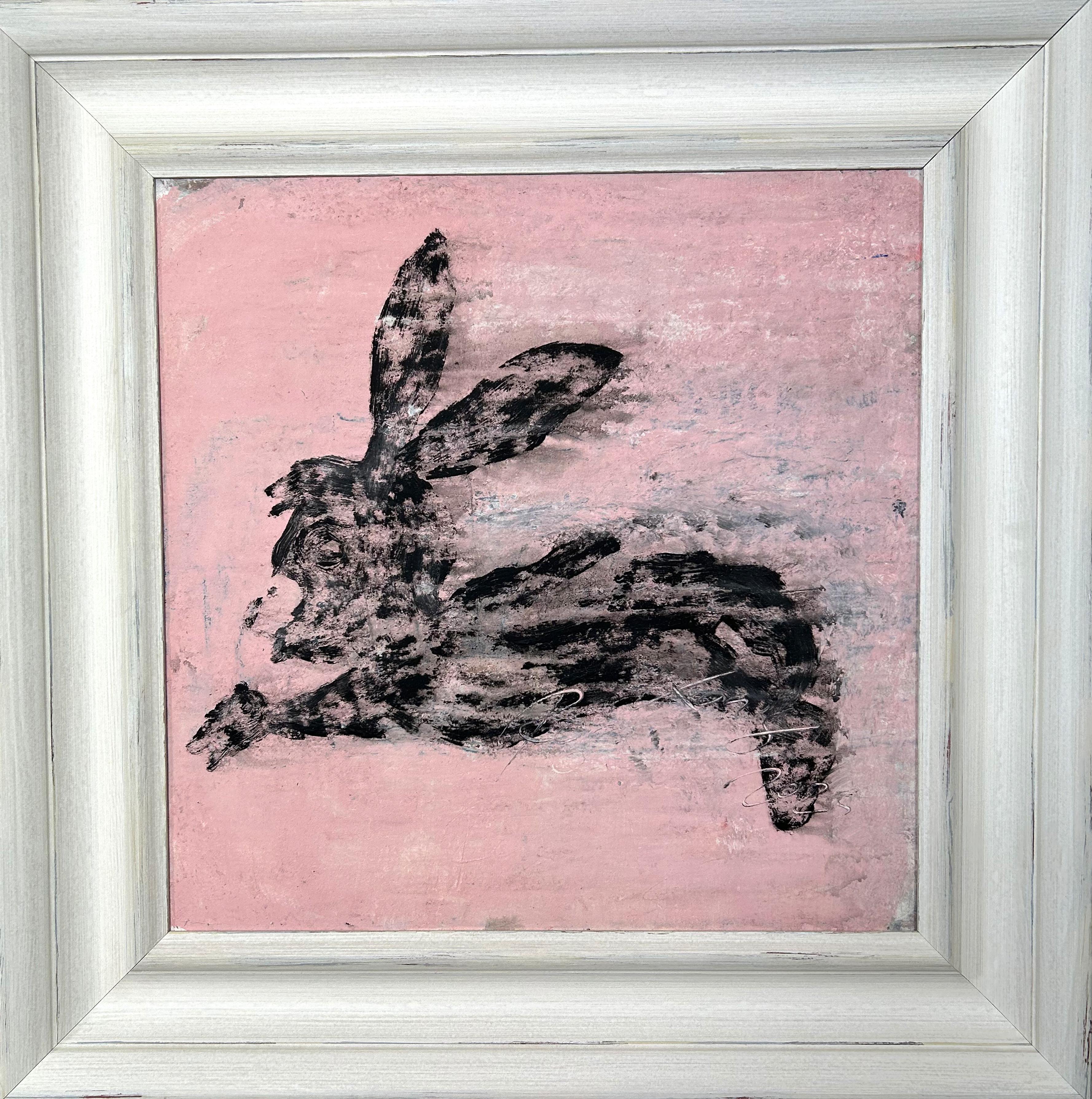 „Abstrakte Bunny-Serie“ R33WS,  Abstrakte, Tiergemälde, 21. Jahrhundert
