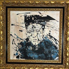“Abstract Elvis" RKO31, Abstract, Portrait Painting, 21st Century, Acrylic