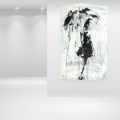 "abstract girl in the rain " RK77, Abstract, Painting, 21st Century, Acrylic