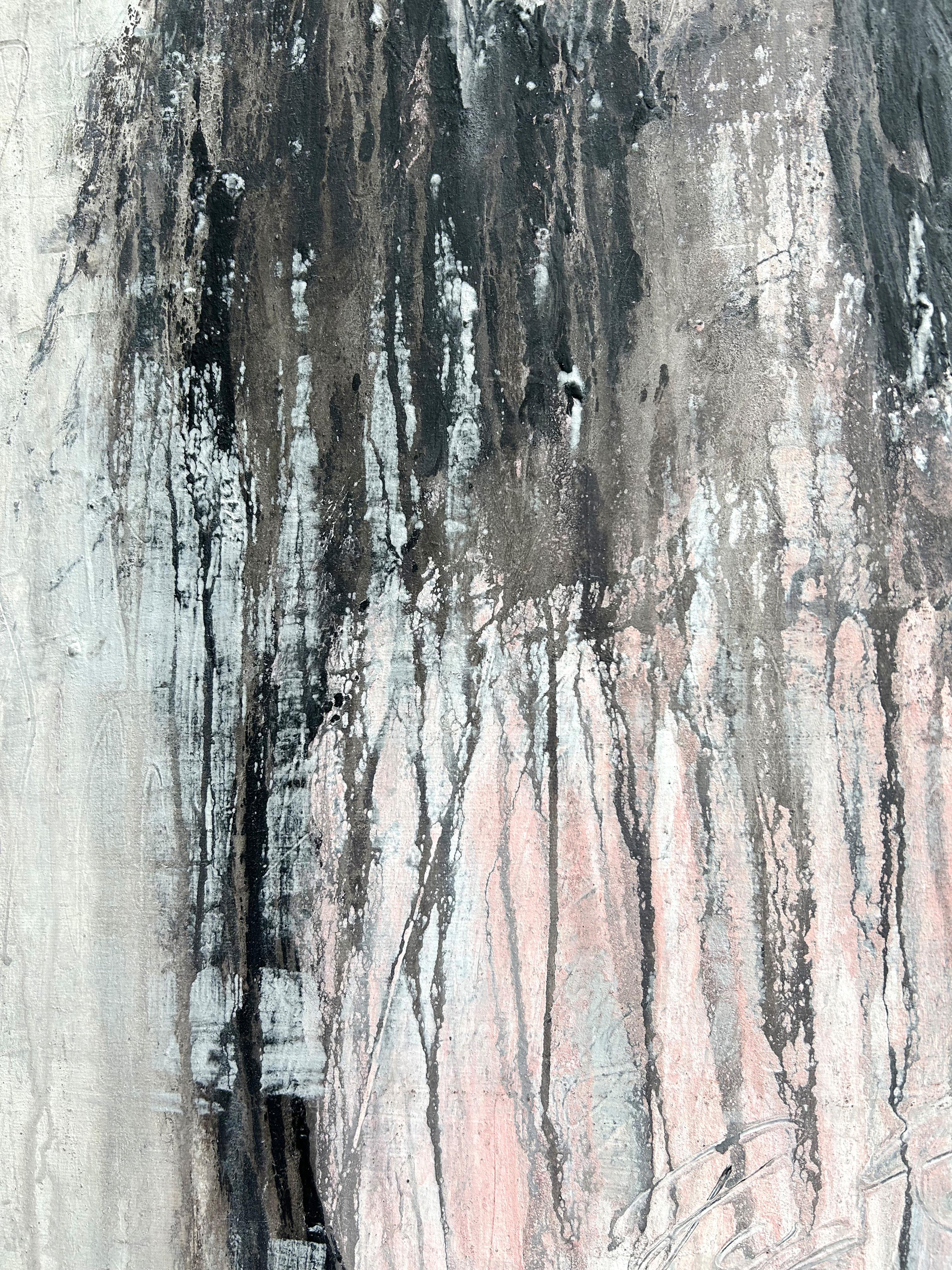 „Abstraktes Mädchen“, K1RK, Abstrakt, figurativ, 21. Jahrhundert, Acryl, Ton (Grau), Figurative Painting, von Roger König