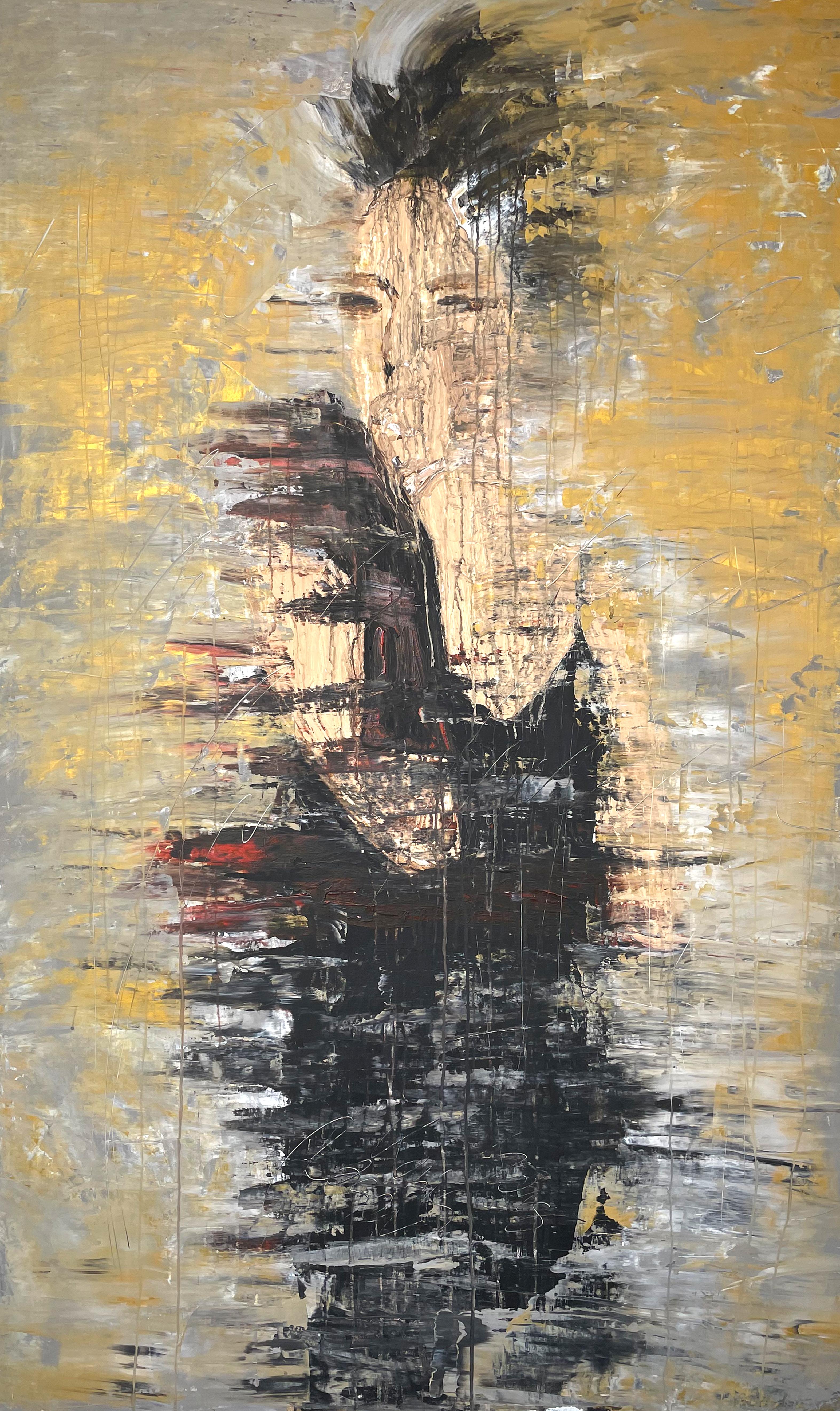 "Abstract Gold Fashion" 1205 - Abstract, Figurative Painting, 21st Century
