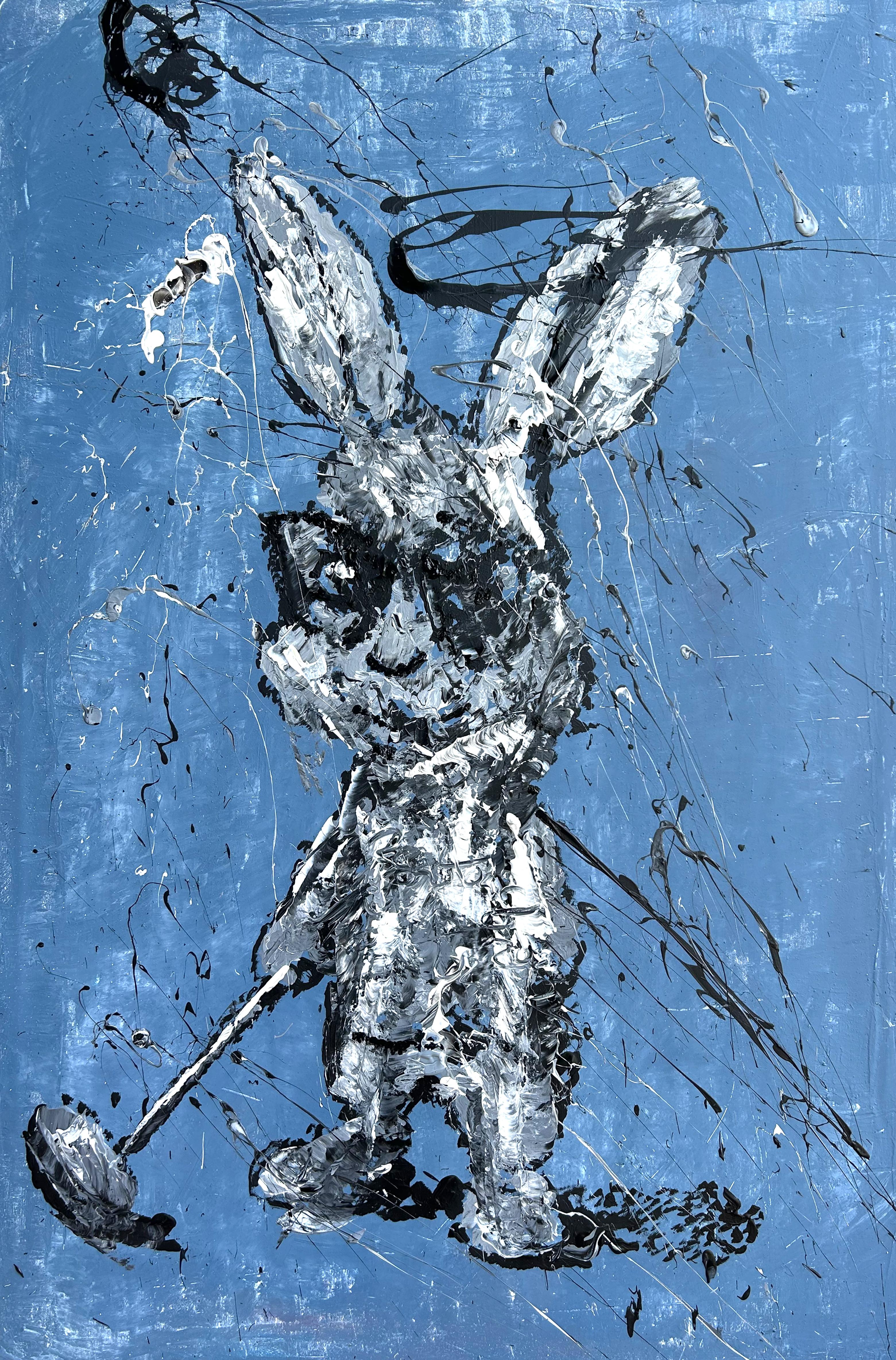 "Coniglietto astratto da golf" RK21P, Astratto, Pittura, 21° secolo, Acrilico , Fumetto