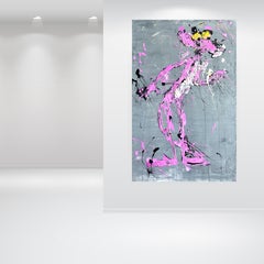 "abstract pink" PP25, Abstract, Painting, 21st Century, Acrylic , Clay, Comic
