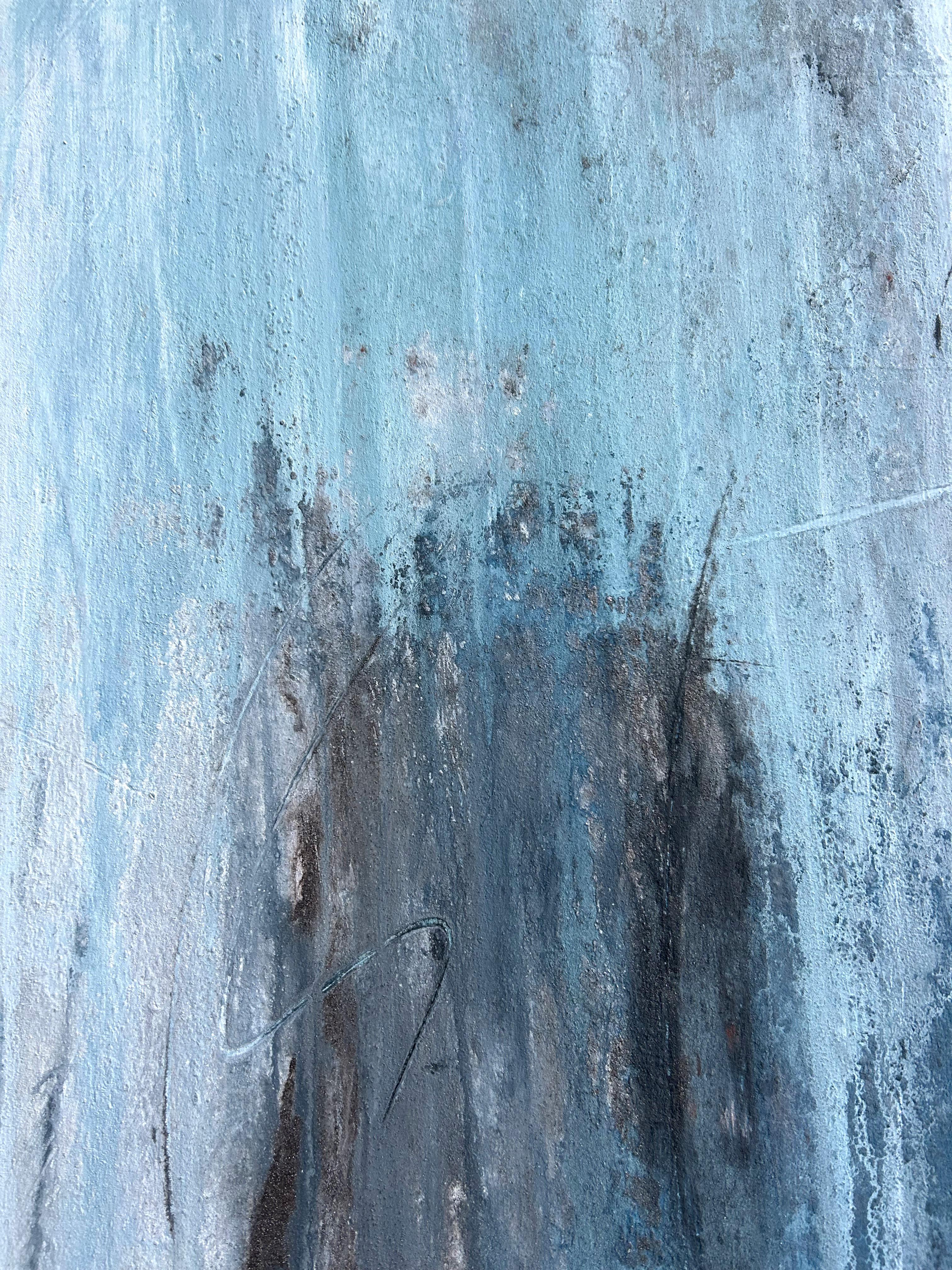 « Antique Blue Exclusive », TA3Z, abstrait, 21e siècle, acrylique, argile  en vente 1