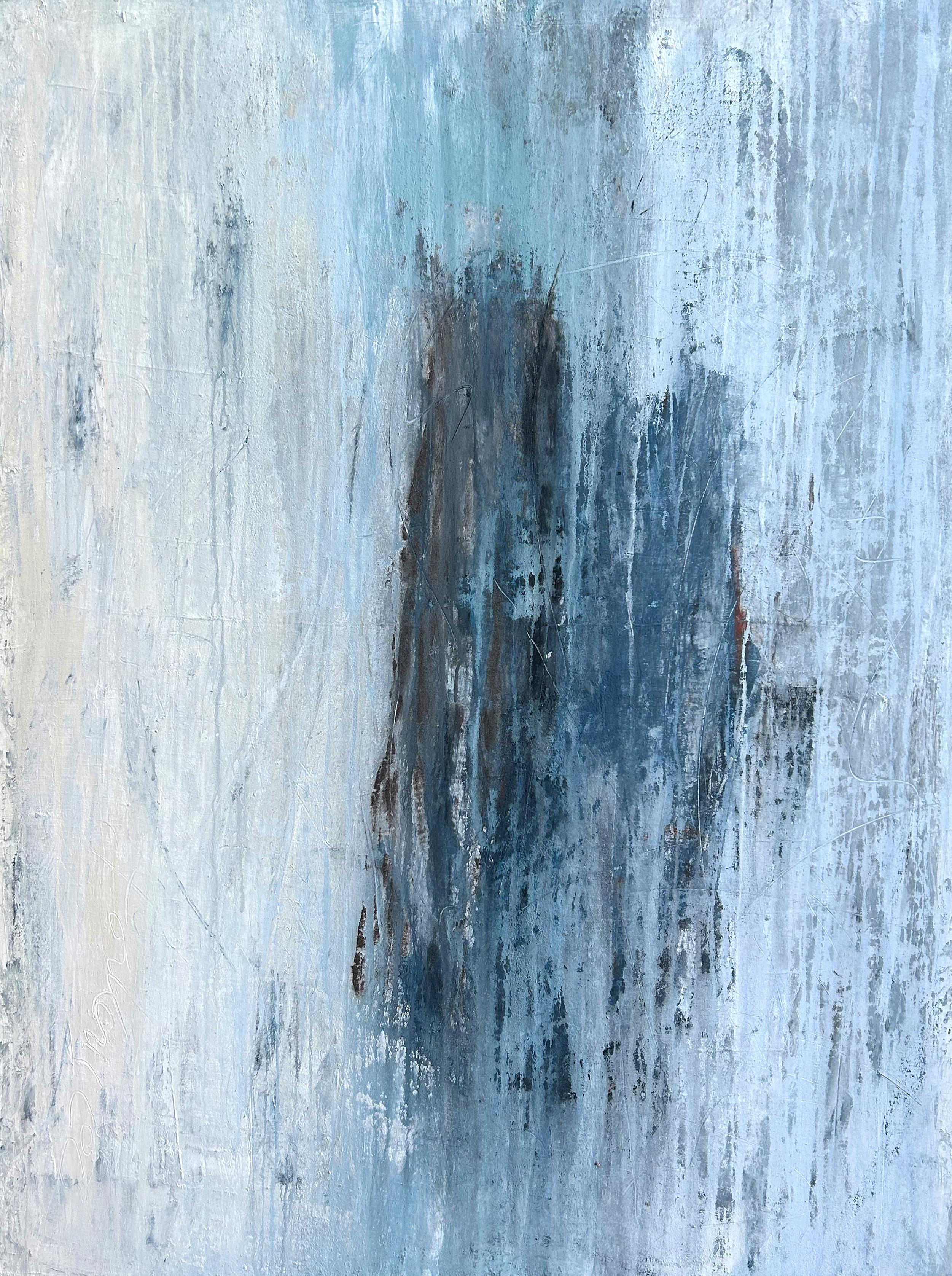 Abstract Painting Roger König - « Antique Blue Exclusive », TA3Z, abstrait, 21e siècle, acrylique, argile 