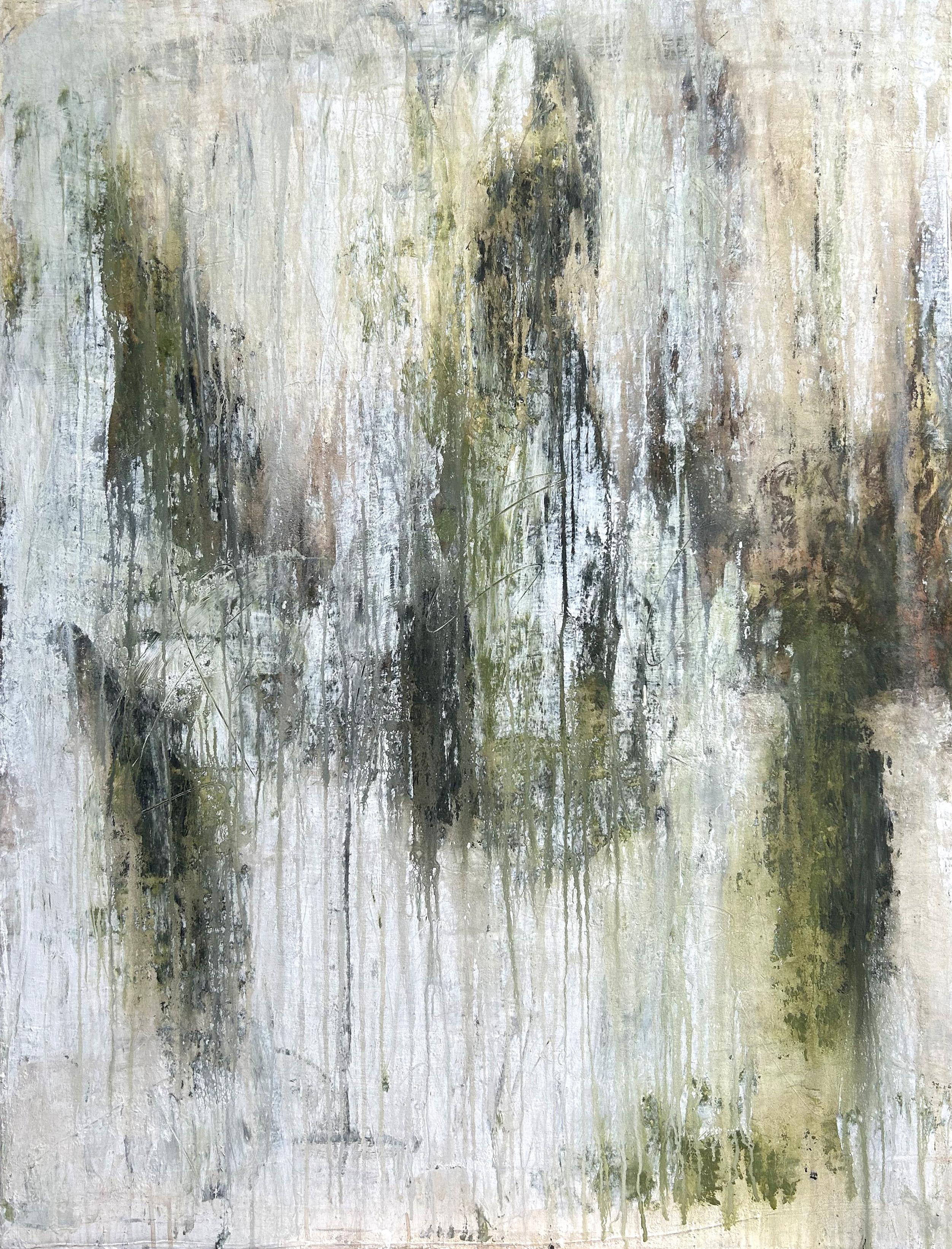 « Antique Green Exclusive » D5RR7, abstrait, 21e siècle, acrylique, argile 