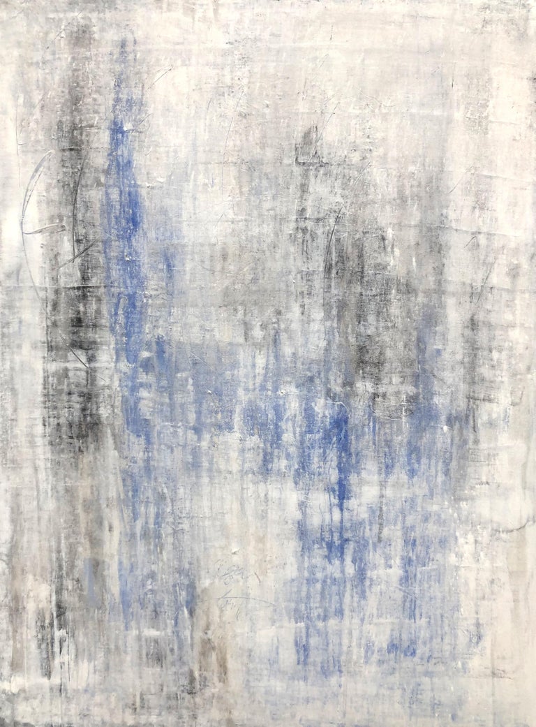 Roger König Abstract Painting - "Antique White/Lapis Lazuli, purest No.2" Abstract, 21st Century, Acrylic