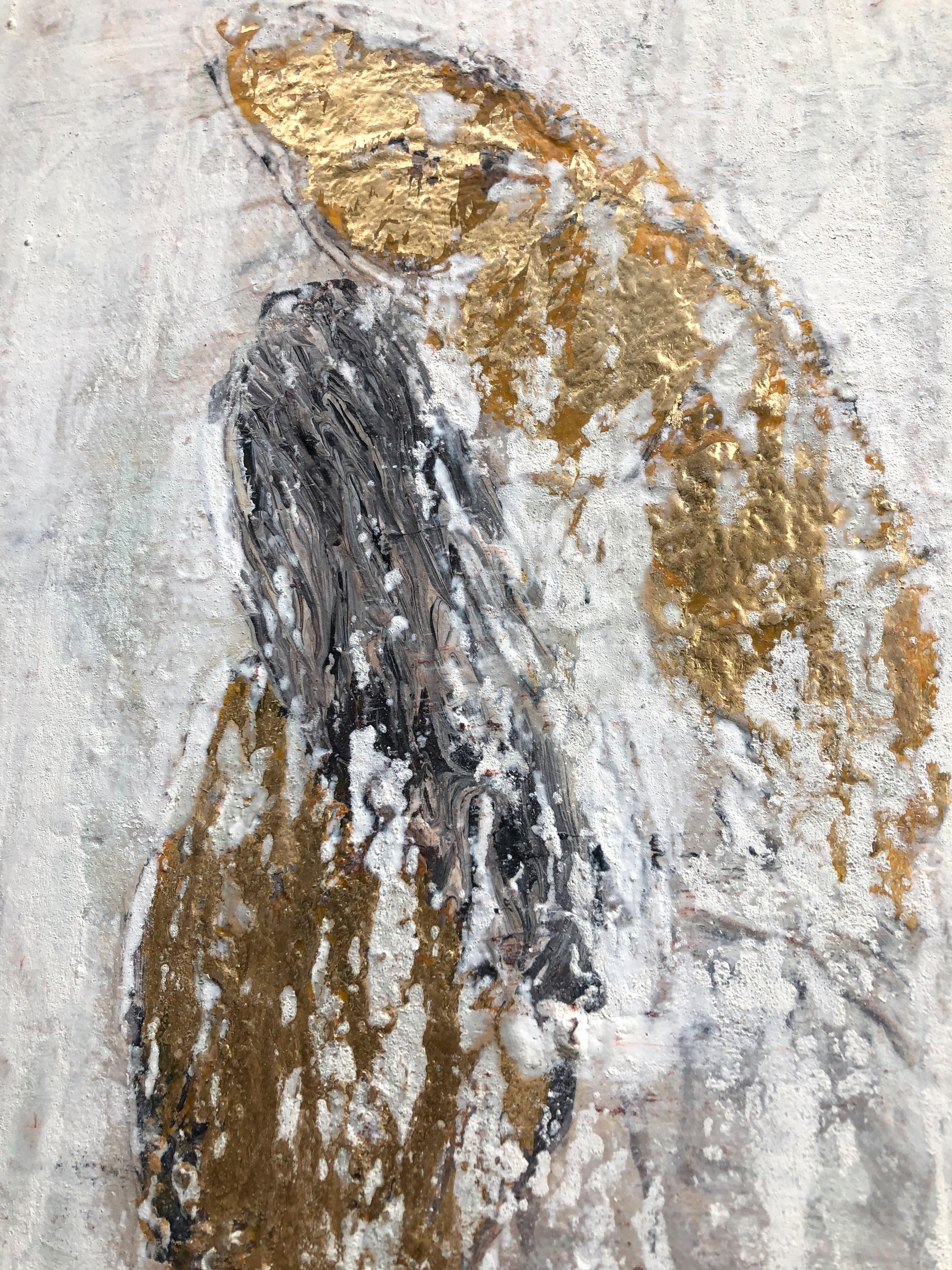 Gold Edition
Artist: Roger König b. Dessau, Germany (1968) Master student of Kurt Schönburg, HWK Halle, Germany. 
Art Awards Winner 2019 - Art Fair Leipzig
König combines modern painting with acrylic with old techniques and in this way, he connects