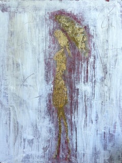 "Girl in the Rain - Gold Edition #4 " , Abstract, 21st Century, Acrylic, Clay 