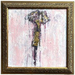 "Girl in the Rain - Gold Edition #5", Abstract, Painting, 21st Century, Acrylic