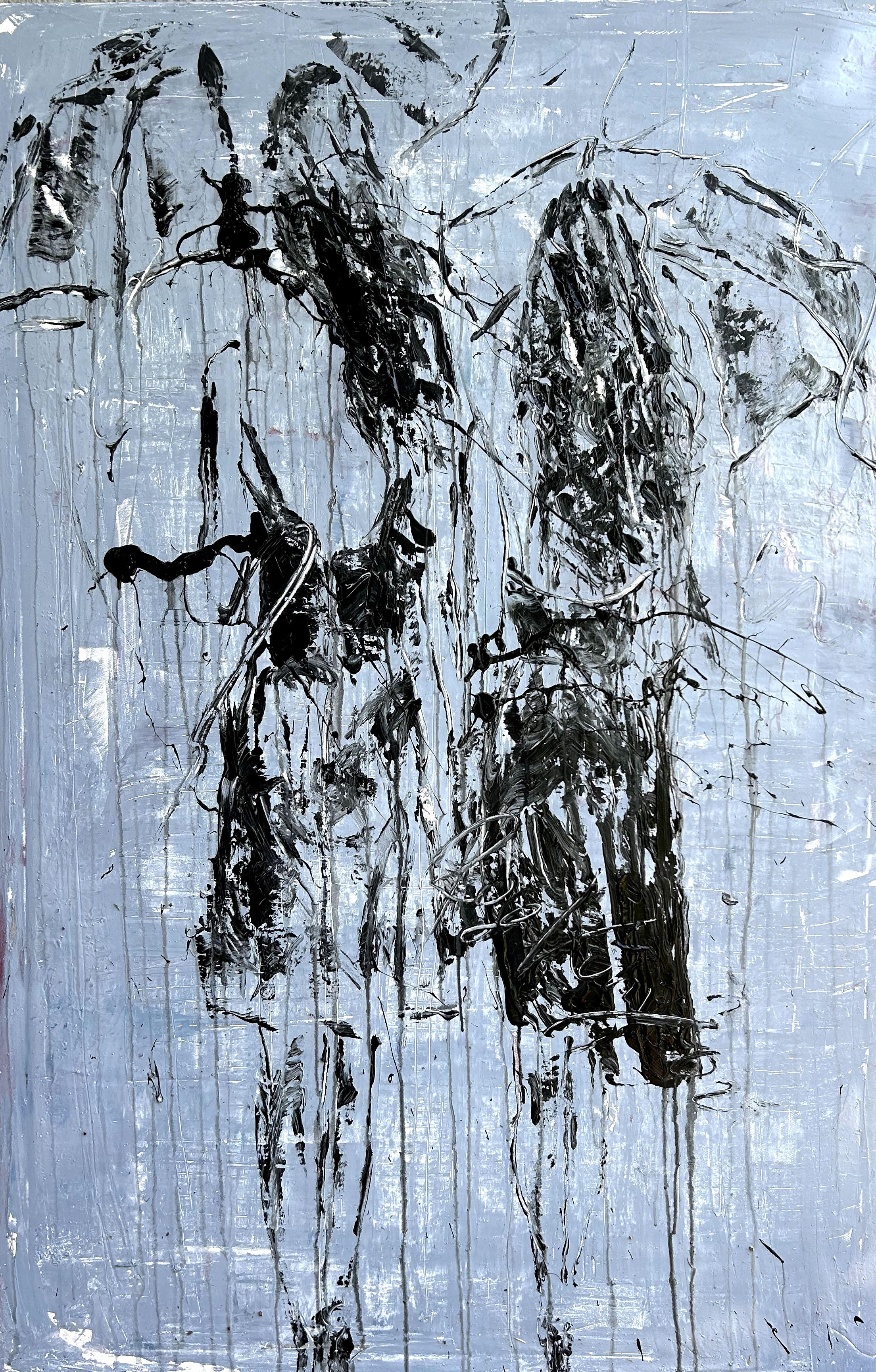 "amiche sotto la pioggia " RK42, Astratto, Pittura, 21° secolo, Acrilico