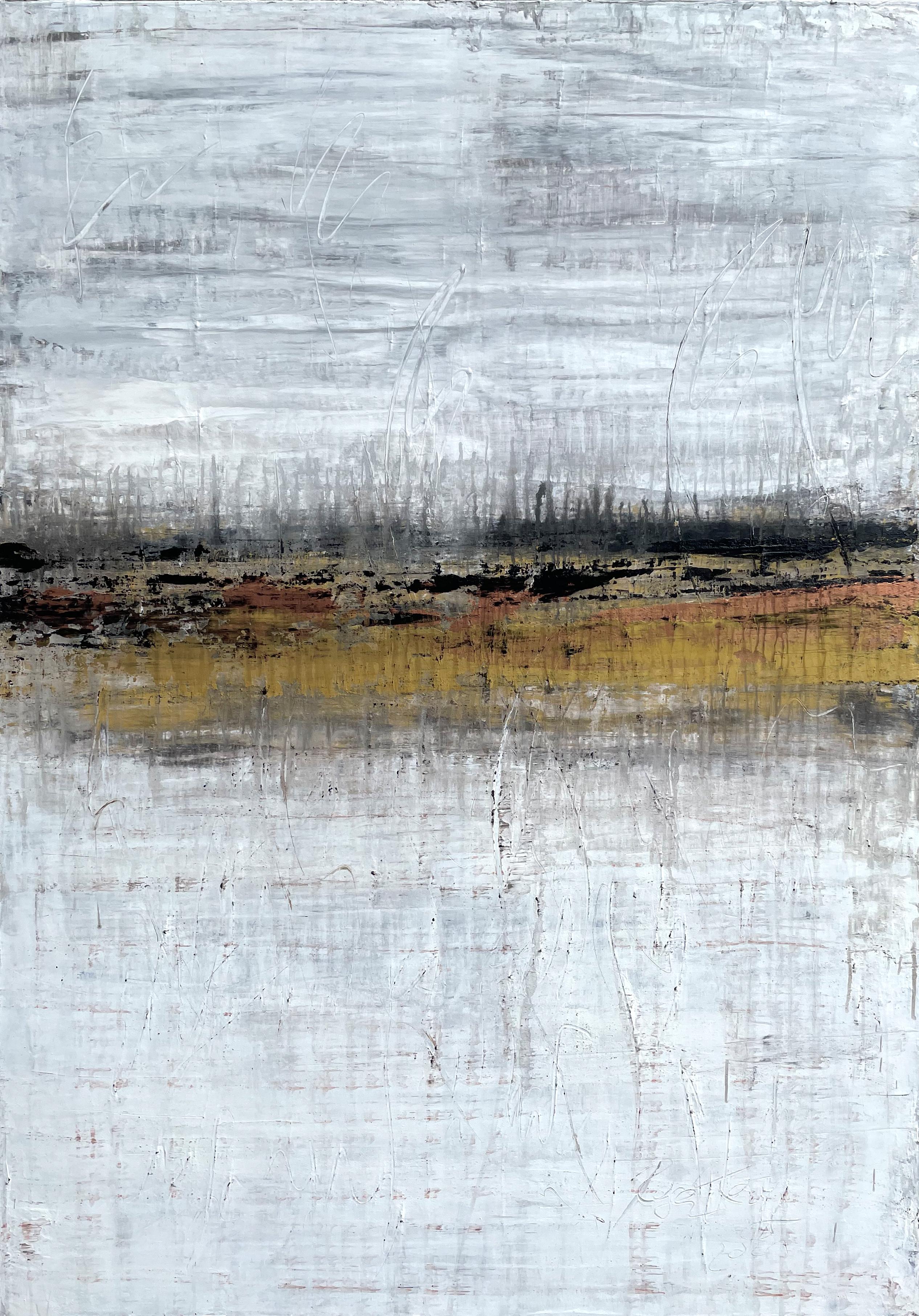 Roger König Abstract Painting - "Gold Horizon Series" AP2K, Abstract, 21st Century, Acrylic