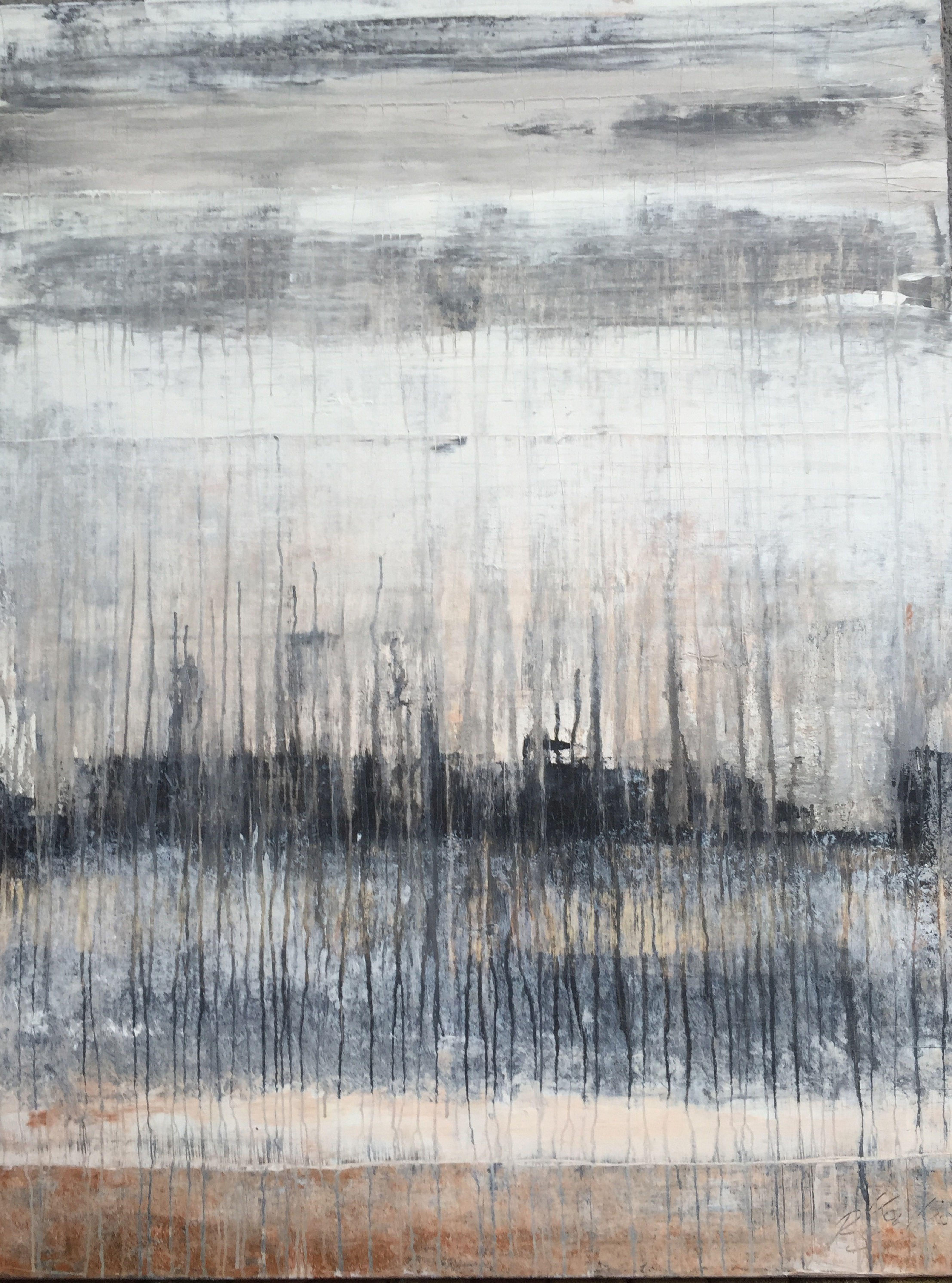 ""S3 abstraktes, exklusives Grau", Abstrakt, 21. Jahrhundert, Acryl