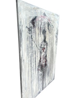 "umbrella girl in the rain " RK5-72D, Abstract, Painting, 21st Century, Acrylic