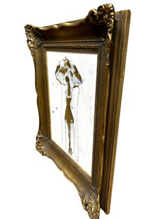 "Serie della ragazza con l'ombrello" Edizione Gold, RK7TS, Astratto, Pittura, XXI secolo