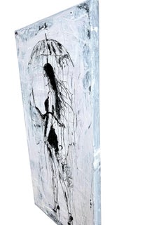 "Serie de la chica del paraguas" Parte1, RK25BA1, Pintura abstracta, Siglo XXI, Acrílico