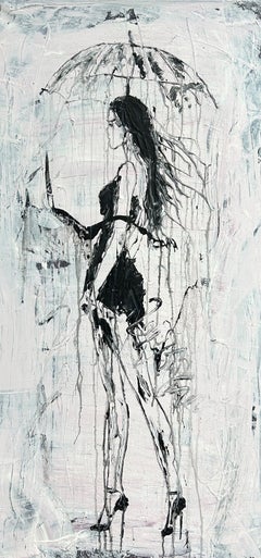 "umbrella girl series" Part1, RK25BA1, Abstract Painting, 21st Century, Acryl