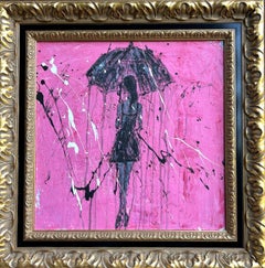 "umbrella girl series" RK32, Abstract, Portrait Painting, 21st Century, Acrylic