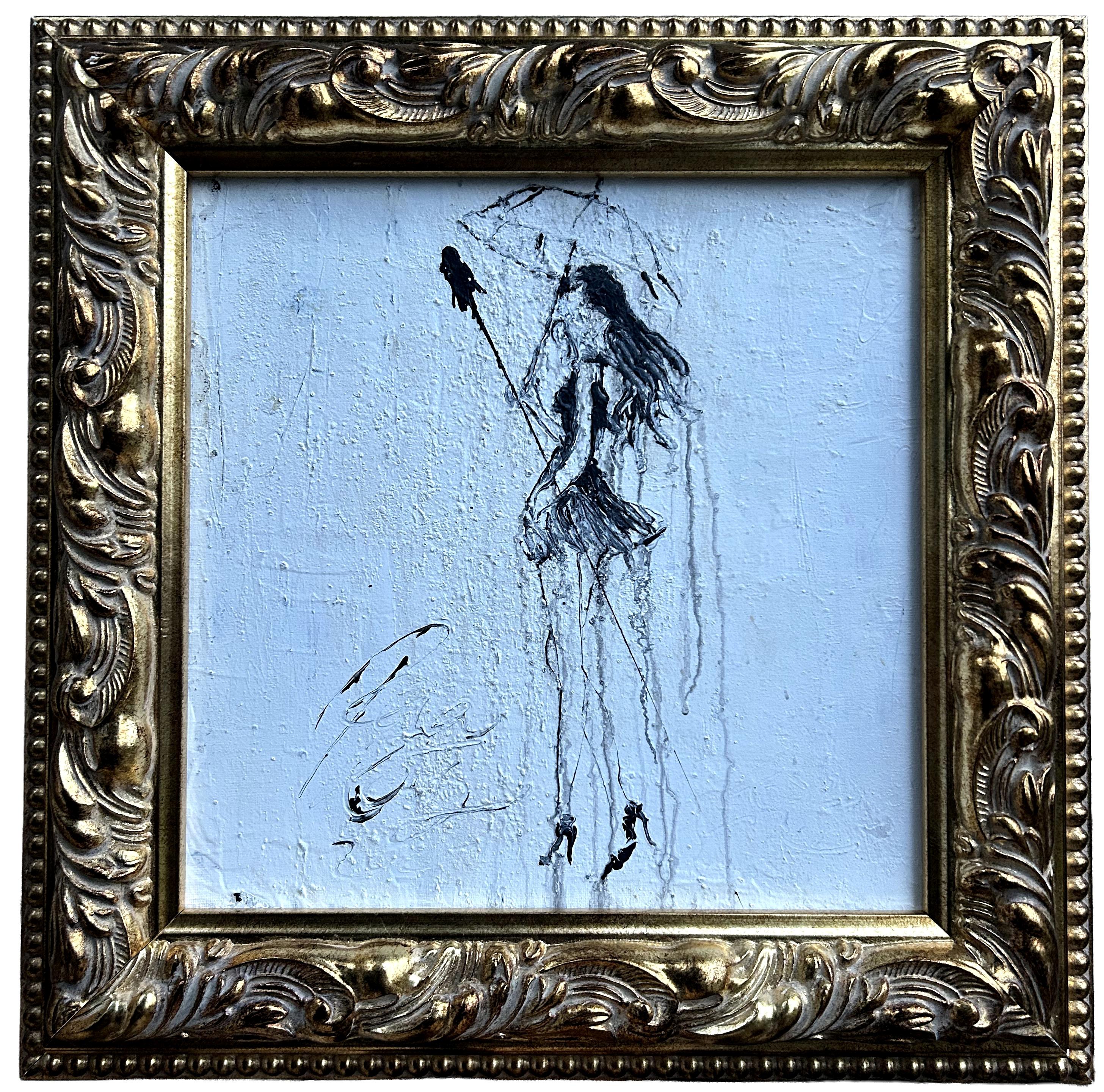 Roger König Abstract Painting - "umbrella girl series" RK39DE,  Abstract, Painting, 21st Century, Acrylic